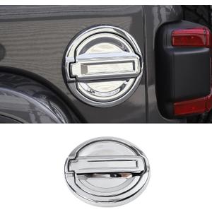 Fuel Filler Door Gas Tank Cap Cover Trim Stickers Decoration Exterior Accessories for Jeep Wrangler JL JLU 2018-2022,Chrome
