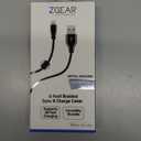 Z GEAR 6 Foot Braided Synk & Charge Cable. Metal Housing. For Lightning Tip