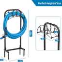 Garden Hose Holder, Water Hose Holder with 4 Spikes, Hose Reel Holds 150ft Hose, Freestanding, Heavy Duty Hose Stand Hose Hanger Hose Storage Hose Organizer for Outside Lawn Yard