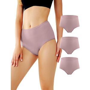 BATTEWA Leak Proof Underwear for Women Washable, Incontinence Underwear Absorbency Cotton Panties Bladder Leakage Protective 50ML(Blush,2X-Large,3-Pack)