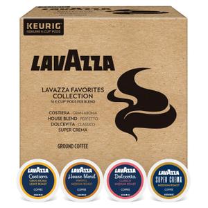 Lavazza Favorites Collection Variety Pack, Single Serve Keurig K-Cup Pods, Light and Medium Roast Coffees, 64-Count Box (EXP 03/13/28)