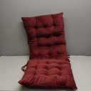ELFJOY Rocking Chair Cushion Large Rocking Chair Pads with Ties Premium Tufted High Back and Seat Cushion 2 Piece Set Burgundy