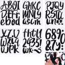Outus 576 Pieces 8 Sheets Letters Stickers Self Adhesive Vinyl Letter for Graduation Cap Alphabet Number Stickers Mailbox Numbers Sticker, Decals for Classroom Decor Sign Door(Black,6 Inch)