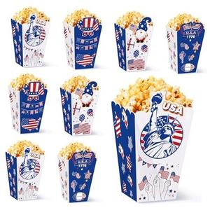 24Pcs 4th of July Party Popcorn Boxes Patriotic Party Candy Cookie Popcorn Container for Independence Day Theme Party Decorations