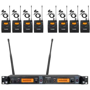 8 Bodypacks Wireless in Ear Monitor System 2 Channel Recording Headphone Studio Monitor Transmitter Monitoring Type for Stage Church Band Musicians School 338ft Range