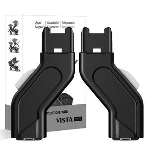 Upper Adapter Accessories Compatible with UPPAbaby Vista, Vista V2, Vista V3 Strollers/Bassinet, Toddler Sea, Infant Car Seats(Aria, Mesa V2, Mesa Max) (1 Set (2 Pcs), Black)