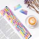 2 x Bible Tabs with Unique Stickers, Gold Foil Laminated Bible Tabs, Bible Tabs for Women, Christian Gifts, Large Print Bible Tabs, Bible Book Index Tabs Labels, Bible Study Supplies (Rainbow)