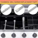 Grill Burners Replacement for Charbroil Performance 2 Burner 463660021 463660421, G325-0002-W1 Heat Plates for Char-broil 463630021 463654022 463655621 463655421, Crossover Tube & Igniter Grill Parts
