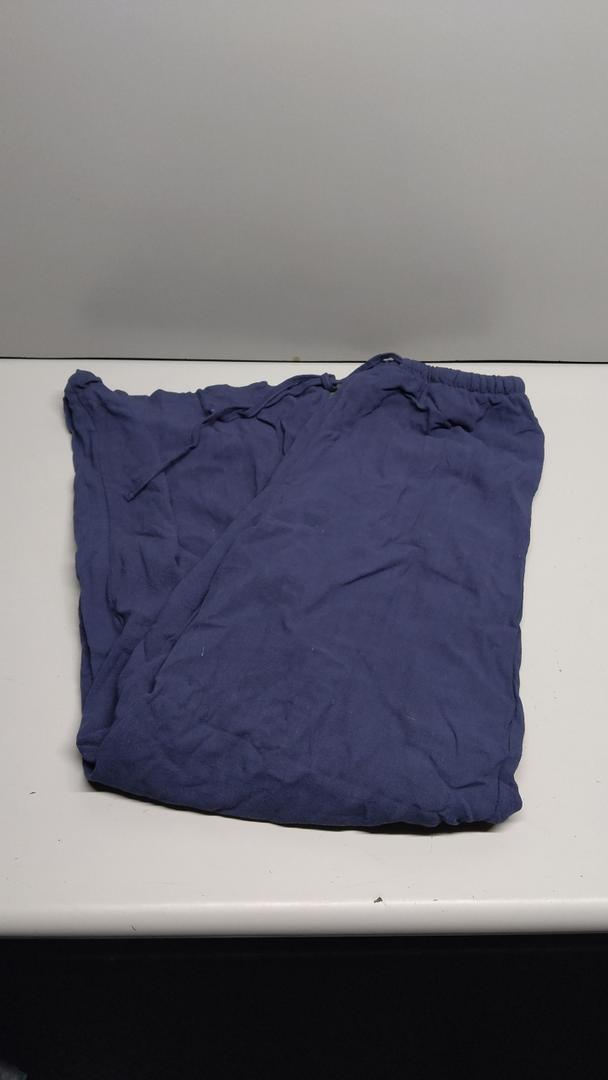 Dark navy blue straight leg linin baggy pants (L)