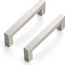 Ravinte 20 Pack 4 Inch Square Cabinet Handles - Satin Nickel & Brushed Nickel Drawer Pulls - Kitchen Cabinet Hardware