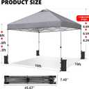 OLIXIS 10x10ft 1-Person Pop Up Canopy Tent, Heavy Duty One Push Setup Portable Outdoor Shelter for Beach Events Camping with Rolling Carry Bag, Dark Grey