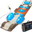 Full Body Massage Mat with Airbags Stretching & Heating, 3D Lumbar Traction & Relaxation, Back Massager Pad, 4 Modes 3 Intensities 3 Heat Levels, PU Leather, Portable & Foldable Design, Fit 5'1-6'0