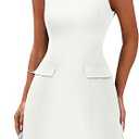 PRETTYGARDEN Womens 2025 Formal Sleeveless Summer Dresses Boat Neck Bodycon Elegant A Line Business Work Mini Dresss (White, XL)