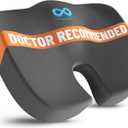 Everlasting Comfort Doctor Recommended Memory Foam Seat Cushion for Office Chairs & Car - Ergonomic Office Desk Accessories - Cushions for Tailbone Pain Relief, Sciatica (Gray, Large) (03. Gray Mesh)