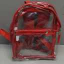 DALIX Clear Backpack Bags Smooth Plastic in Red