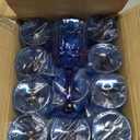 Pinkunn 12 Pcs 7 oz Plastic Vintage Glasses Reusable Colored Goblets Patterned Drinking Water Glasses Cup Dishwasher Safe for Valentine's Day Wedding Reception Party Supplies (Dark Blue)