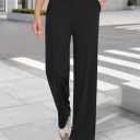 COPYLEAF Wide Leg Pants Woman High Waist Yoga Pants with Pockets Loose Stretch Dress Work Sweatpants Casual Lounge (Black, XXL)