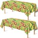 2 x OHOME Luau Party Decorations - Plastic Tablecloth for Summer Party Decorations | Love Island Hawaiian Theme Decor for Tropical Beach Pool Birthday Backdrop Favors Supplies, 2 Pack, 51.2 inches by 86.6 inches