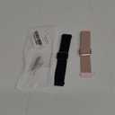 2 Pack Quick Release Braided Bands - 18mm 19mm 20mm 22mm 24mm Solo Loop Adjustable Soft Band for Women Men (Black+Dark Pink)