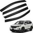 4pcs Smoke Tint Window Visors Compatible with 2016-2022 Honda Pilot, Set of 4 Front+Rear Sun Rain Guard Vent Outside Mount Tape On Style Acrylic
