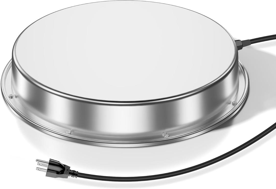 Chicken Water Heater, 110 Watt Chicken Waterer Heated Base 11 in for Metal Poultry Founts, Chicken Drinker Heater for Winter (Grey)