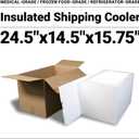 Robin II EPS Foam Ice Chest (Outside Dimensions: 24.5x14.5x15.75) with Shipping Box - 1 Pack. Protective, Thermal, Insulated, Biodegradable, Recyclable, Shipping/Storage, White, 208-001/002