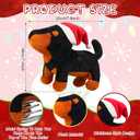 Sumind Daschund Dog Christmas Tree Topper Decoration Animal Plush Stuffed Puppy with Santa Hat Xmas Tree Ornament Dog Lover Gift Cute Winter Home Decoration Holiday Decor