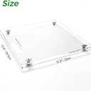 Acrylic Appliance Slider with Rubber Wheels - 13" x 14" Clear Sliding Tray for Heavy Kitchen Appliances, Coffee Maker Slider Tray for Counter Countertop Moving Roller Mat (Clear, 13" x 14")