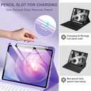 Harvopu Keyboard Case Compatible with iPad Air 11-inch/Air 5th 4th Generation Case with Keyboard-Backlit Detachable, Folio Keyboard Cover with Pencil Holder for Air 11" M4/M3/M2, Air 5/Air 4 (Purple)