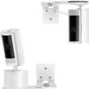 Adhesive Wall Mount Bracket for Ring Indoor Cam (2nd Gen & 1st Gen) and Ring Pan-Tilt Indoor Cam, 300 Degree Adjustable Swivel, No Drill, Let Security Cameras Get The Best View (White 2Pack)
