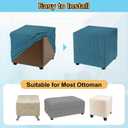 uxcell Stretch Ottoman Cover Rectangular Oversized Square Ottoman Slipcover with Elastic for Foot Stool Living Room Bedroom Fit Length 130-160cm / 51"-63", X-Large, Dark Cyan