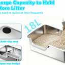 Stainless Steel Litter Box with High Sides,Metal Litter Box with Low Entry for Kittens & Senior Cats,Large Cat Litter Boxes,19.6" L X 13.7" W X 5.9" H,Non-Sticky,Easy to Clean (Left Entry)