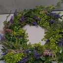 Lavender Wreaths for Front Door Decor, 20" Artificial Babysbreath Boxwood Wreath Decorations for Spring Summer Home Door Window Outside Wall Indoor Outdoor Porch and Birthday Wedding Party