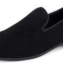 UUBARIS Mens Business Loafers Slip-on Wedding Dress Shoes Classic Tuxedo Shoes Black Size 8.5