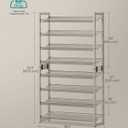 SONGMICS Shoe Rack, 8-Tier Shoe Organizer, Metal Rack for Garage, Set of 2, 4-Tier Stackable Shelf, with Adjustable Flat or Angled Shelves, 32-40 Pairs, Cappuccino Beige ULMR008L01