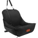 Dog Car Seat for Small Dogs Up to 25 lbs,Covered Ultra-Soft Fabric and Fill in Memory Foam,Fully Detachable and Washable,2 Clip-On Safety Leashes and Storage Pockets, Black 