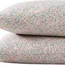 Laura Ashley - Standard Pillowcase Set, Breathable Percale Cotton Bedding, Crisp & Cool for Year Round Use, Coquette Room Decor (Loveston Pink, 2 Piece)