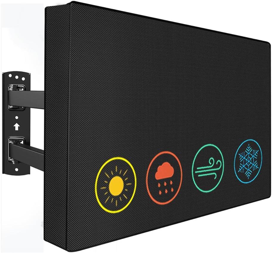 YOTOM Waterproof Outdoor TV Covers for 40 to 43 inches Outside TV, 600D Thick Fabric TV Screen Protector Cover with Remote Control Pocket - Size 42''W x 26.5''H x 5.5''D