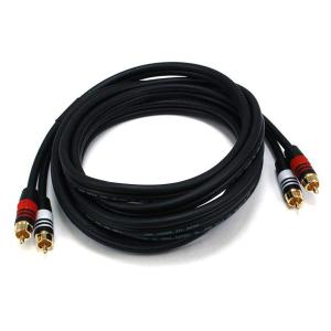 Monoprice 105347 10-Feet 22AWG Premium 2 RCA Plug to 2 RCA Plug Audio Cable - Black