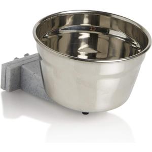 Lixit Stainless Steel Kennel Food or Water Bowl - Non Spill Hanging Removable Crate Bowls - Carrier Cage Dish for Dogs or Cats for Feeding and Drinking (Stainless Steel, 20 Ounce) (20 oz (Pack of 1))