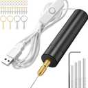 Electric Hand Drill Tools Set for Resin Casting Molds, Electrical Pin Vise Kit with 8 Pieces Drill Bits (0.8 to 1.2 mm) for Resin Plastic Wood Polymer Clay Jewelry Keychain Pendant Making Supplies