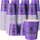 Maxcheck 100 Pcs Halloween Pick Your Poison Disposable Paper Cups Bulk 9 oz Skull Coffee Cups or Holiday Halloween Spooky Party Supplies