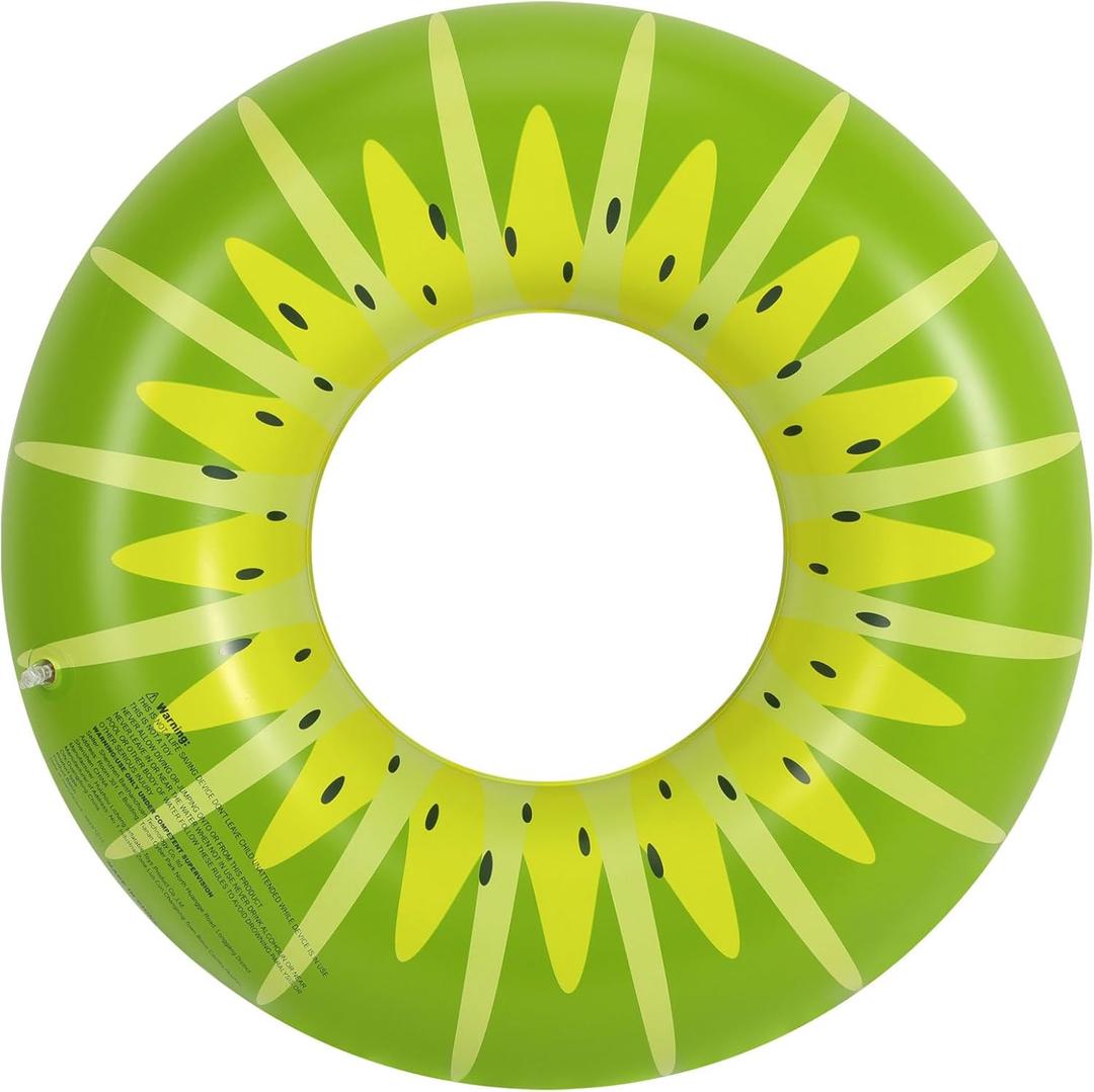 HeySplash Pool Tubes for Adult,32" Giant Kiwi Floats Tube Swim Floaties with Fun Prints,Inflatable Swimming Ring Floating, Summer Fun Beach Lake Party Decoration Toys, Inner Tube Floaty for Kid Adult