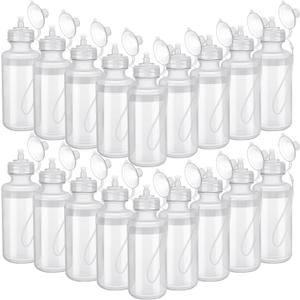 Zubebe 36 Pcs Sport Water Bottles Bulk 21 oz Squeeze Reusable Bpa-free Plastic Water Bottle with Nylon Strap Leak Proof Blank DIY Cup for Travel Hiking Cycling Sport Event Team Gift (Clear White)