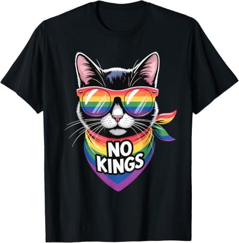 No Kings Pride Cat T-Shirt, XL