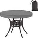 Round Table Top Covers,Waterproof Anti-UV Patio Table Covers for Outdoor Furniture,Fits Round Patio Table Top Up to 34" - 36" Diameter,Fitted Tablecloth Round
