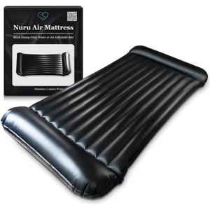 EROTICGEL Inflatable Nuru Massage Air Mattress | Black Durable PVC Waterproof | 91 x 49 x 6 | Protection Against Oil, Water-Based, and Silicone-Based Products