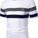 RoseSeek Men's Color Block Short Sleeve Tee Shirts Casual Crewneck T Shirt Trendy Summer Tops (XL)