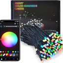 YOSION APP Control RGB LED Christmas Lights, Smart Fairy String Lights, Ideal for Xmas Tree, Wedding Garden, Home, Party, Halloween Festival Deco (200leds-66ft)