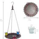 2 in 1 Hanging Bird Baths Bird Feeder for Outdoors, Metal Water Bowl Bathtub for Parakeet Indoor Feeding Tray for Pet Birds Parrot Bath Shower with Hanging Chains